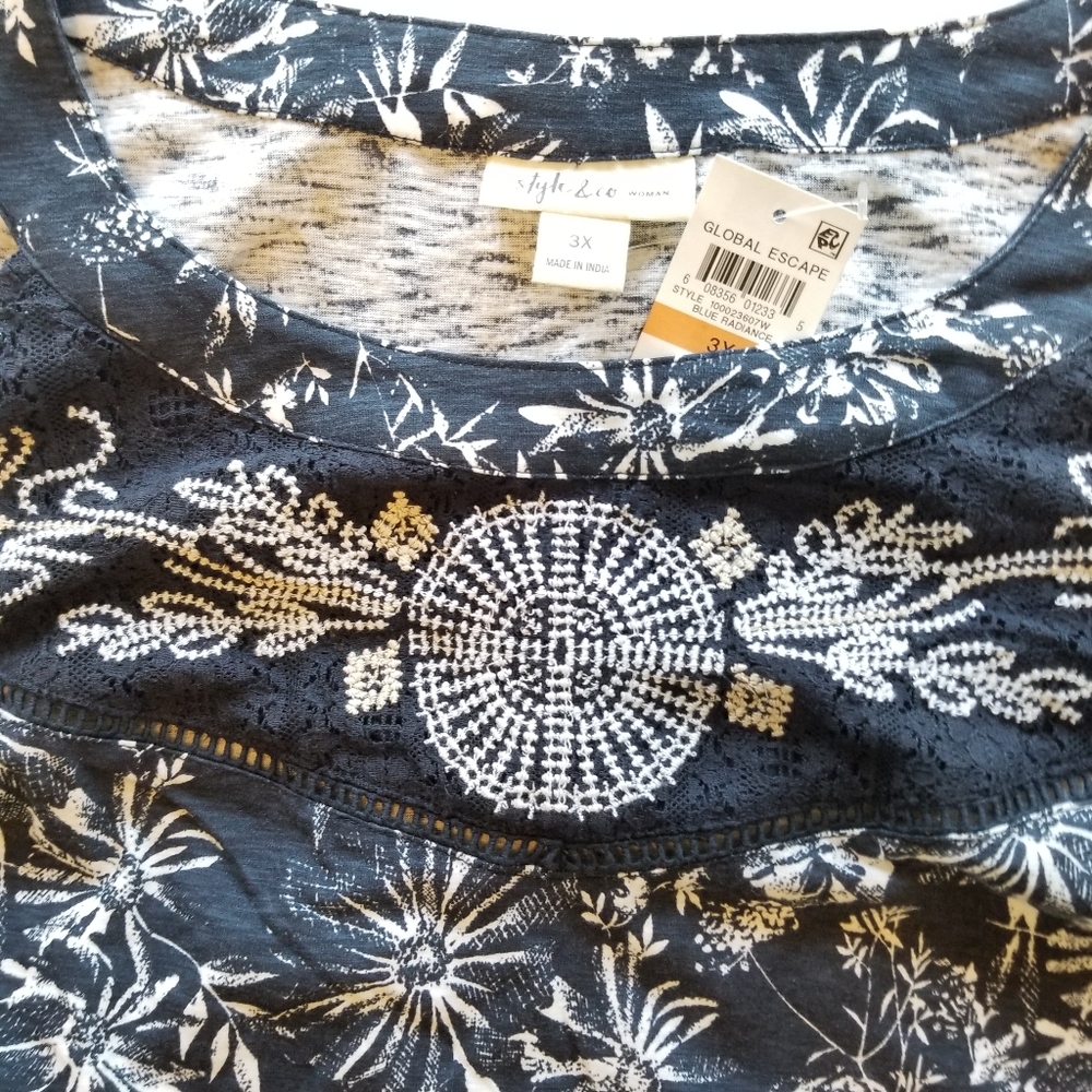 Style& Co Plus Size 3X Blue Lace Tank Top
3X - Picture 4 of 7